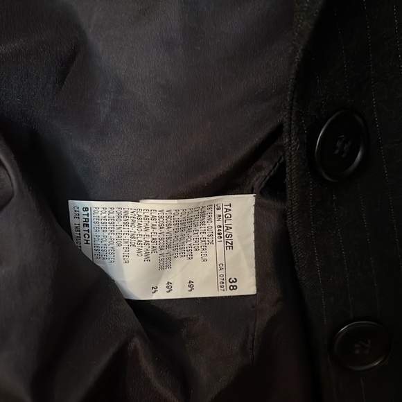 Benetton suit jacket size 2 made in Romania stripes - Picture 6 of 7